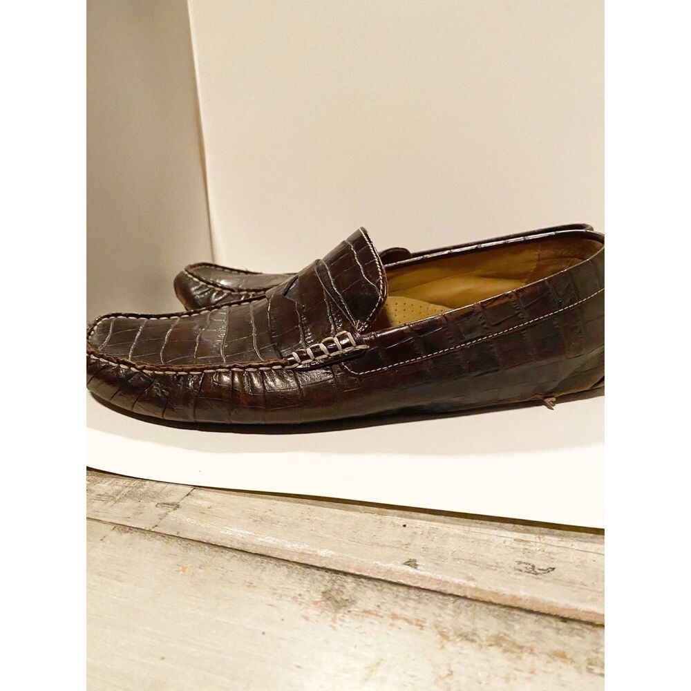 Cole Haan Howland C07504 Men's US 11W Brown Leather Penny Moccasin Loafer
